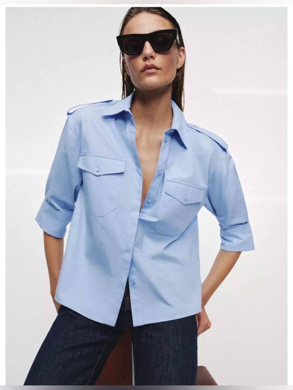 Zara Poplin button down